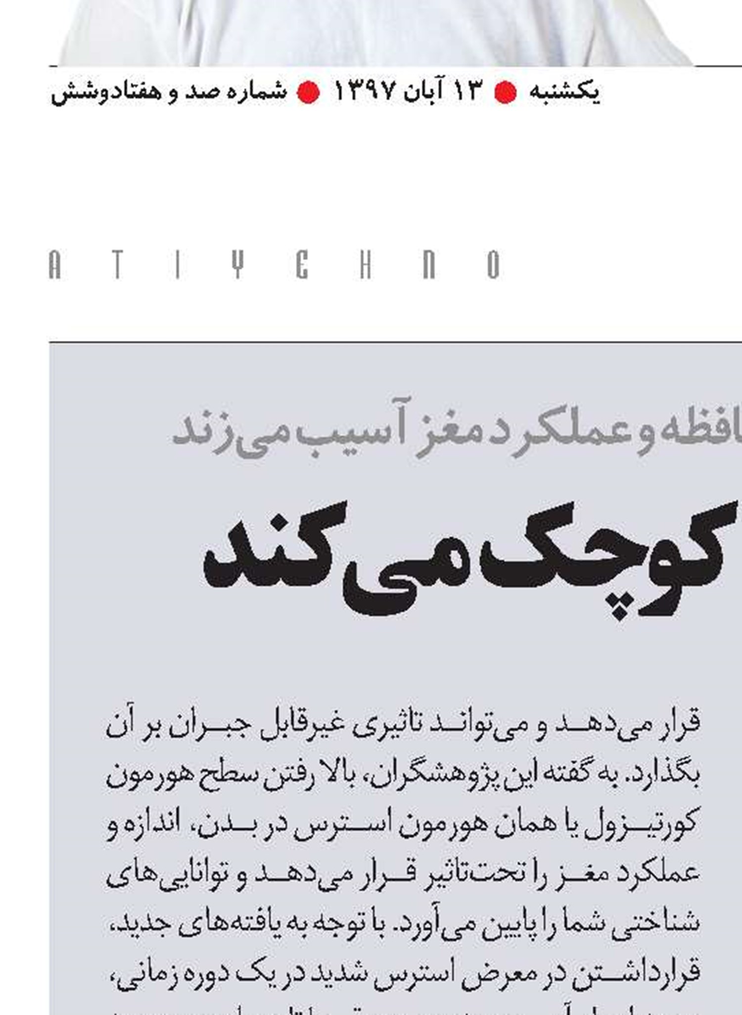 استرس، مغز را کوچک می‌کند
