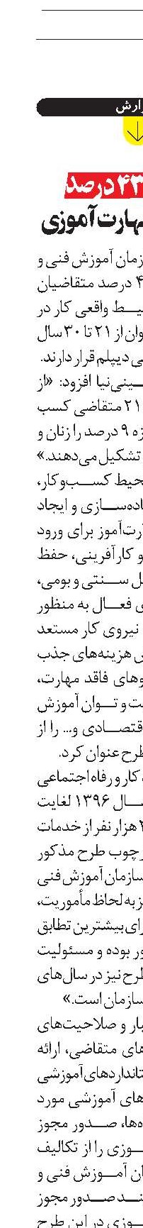 جوانان، ۴۳ درصد متقاضيان مهارت‌آموزی 