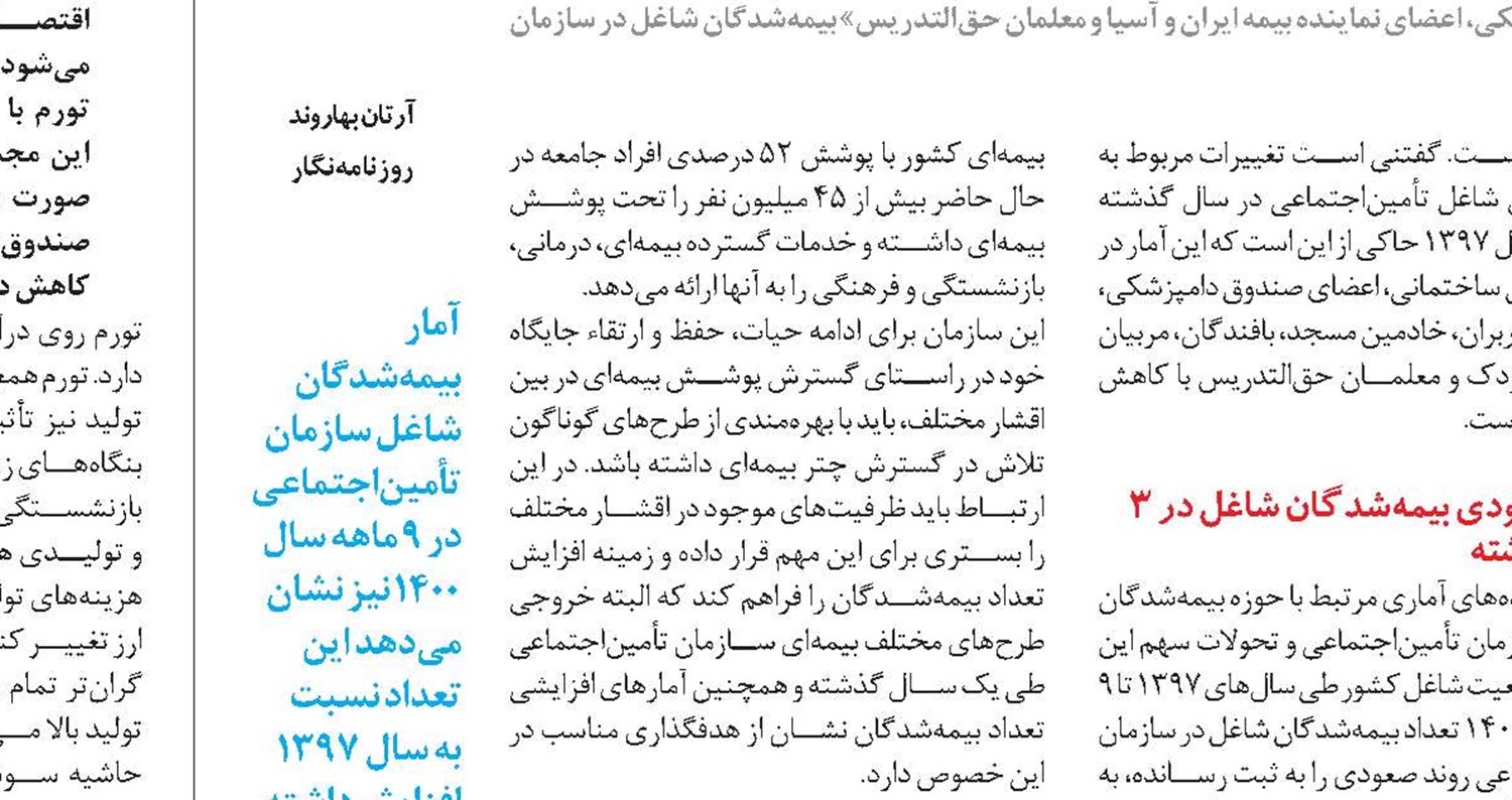 روند کاهشی آسیب‌های شغلی در تهران