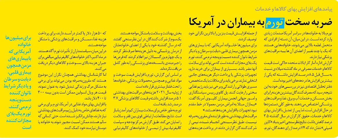 ضربه سخت تورم به بیماران در آمریکا