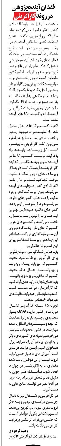فقدان آیندهپژوهی در روند کارآفرینی