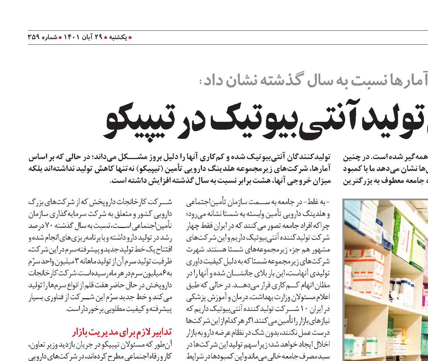 8 برابر شدن تولید آنتی‌بیوتیک  در تیپیکو
