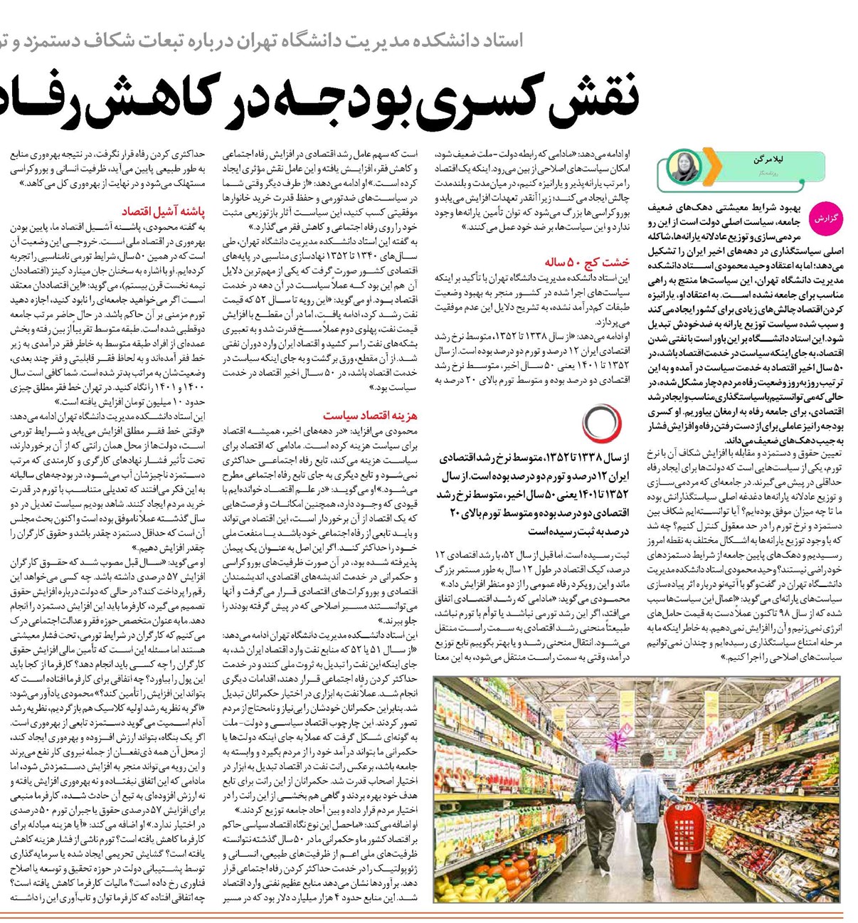 نقش کسـری بودجــه در کاهـش رفــاه اجتماعـی