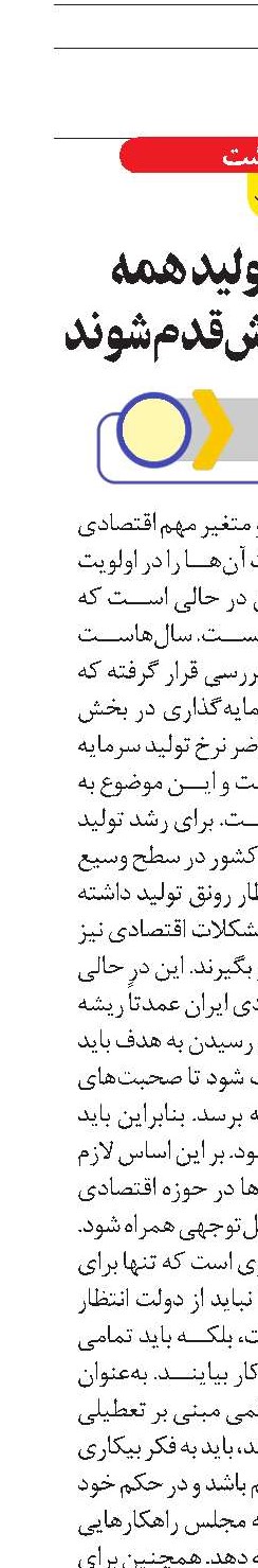 برای رشد تولید همه نهادها باید پیش‌قدم شوند