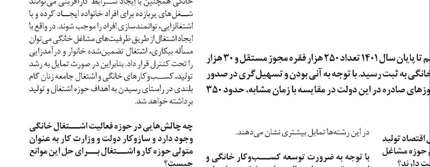 تثبیت  اقتصاد خانوار با کسب‌وکار خانگی