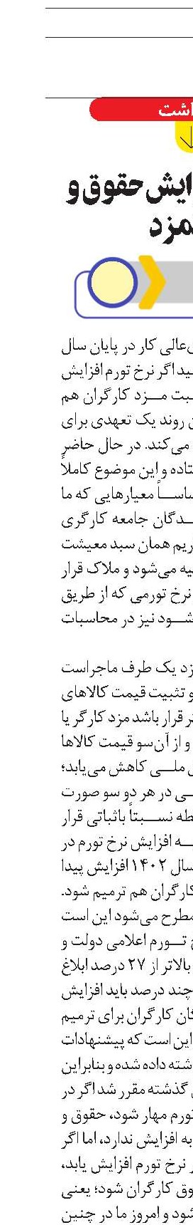 پیش‌نیاز افزایش حقوق و دستمزد 