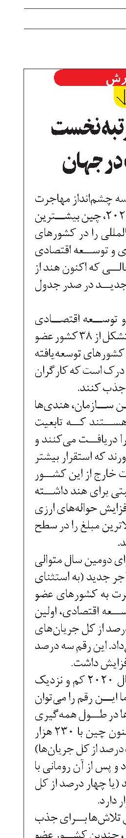هندی‌ها رتبه نخست مهاجرت در جهان