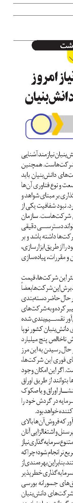 مهم‌ترین نیاز امروز شرکت‌‎های دانش‌بنیان 