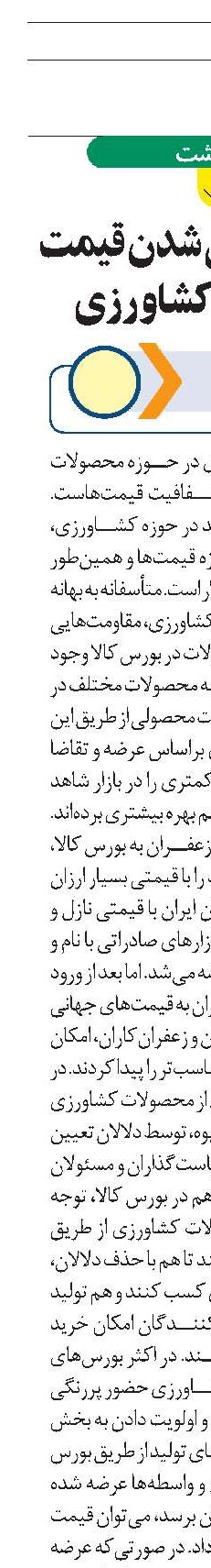 راهکار واقعی شدن قیمت محصولات کشاورزی