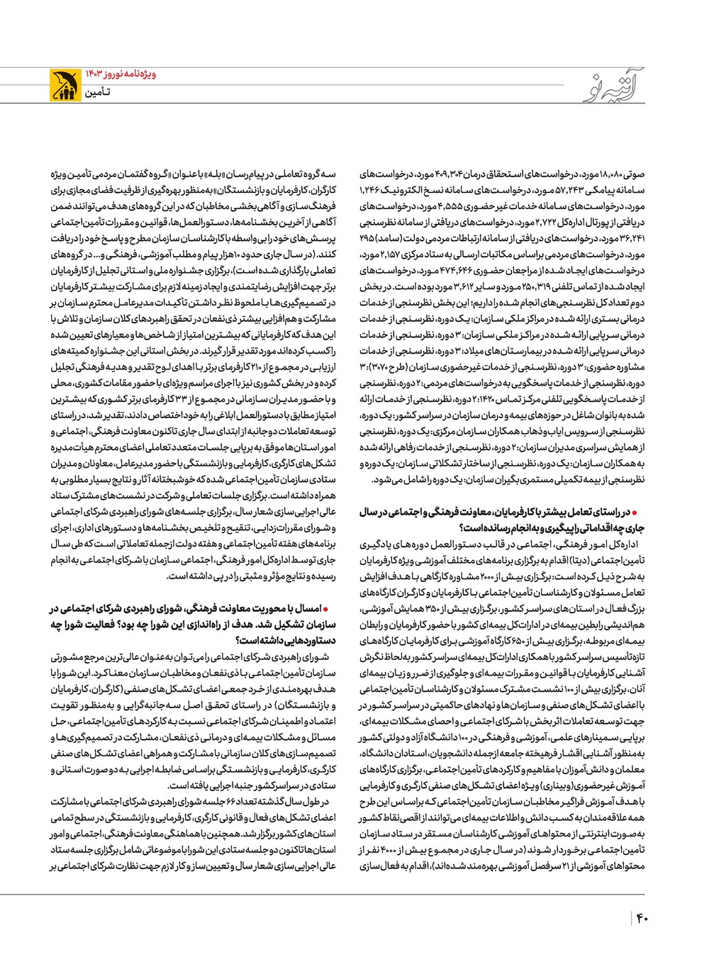 روزنامه تاریخ ۲۱ اسفند ۱۴۰۲
