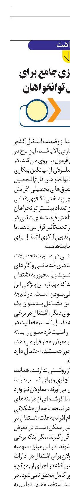 لزوم برنامه‌ریزی جامع برای الگوی اشتغال توانخواهان 