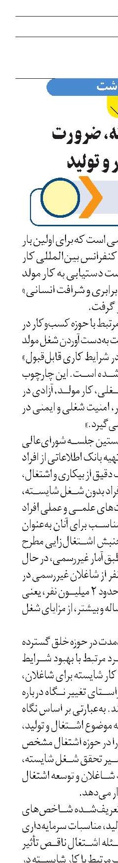 شغل شایسته، ضرورت  فضای کار و تولید