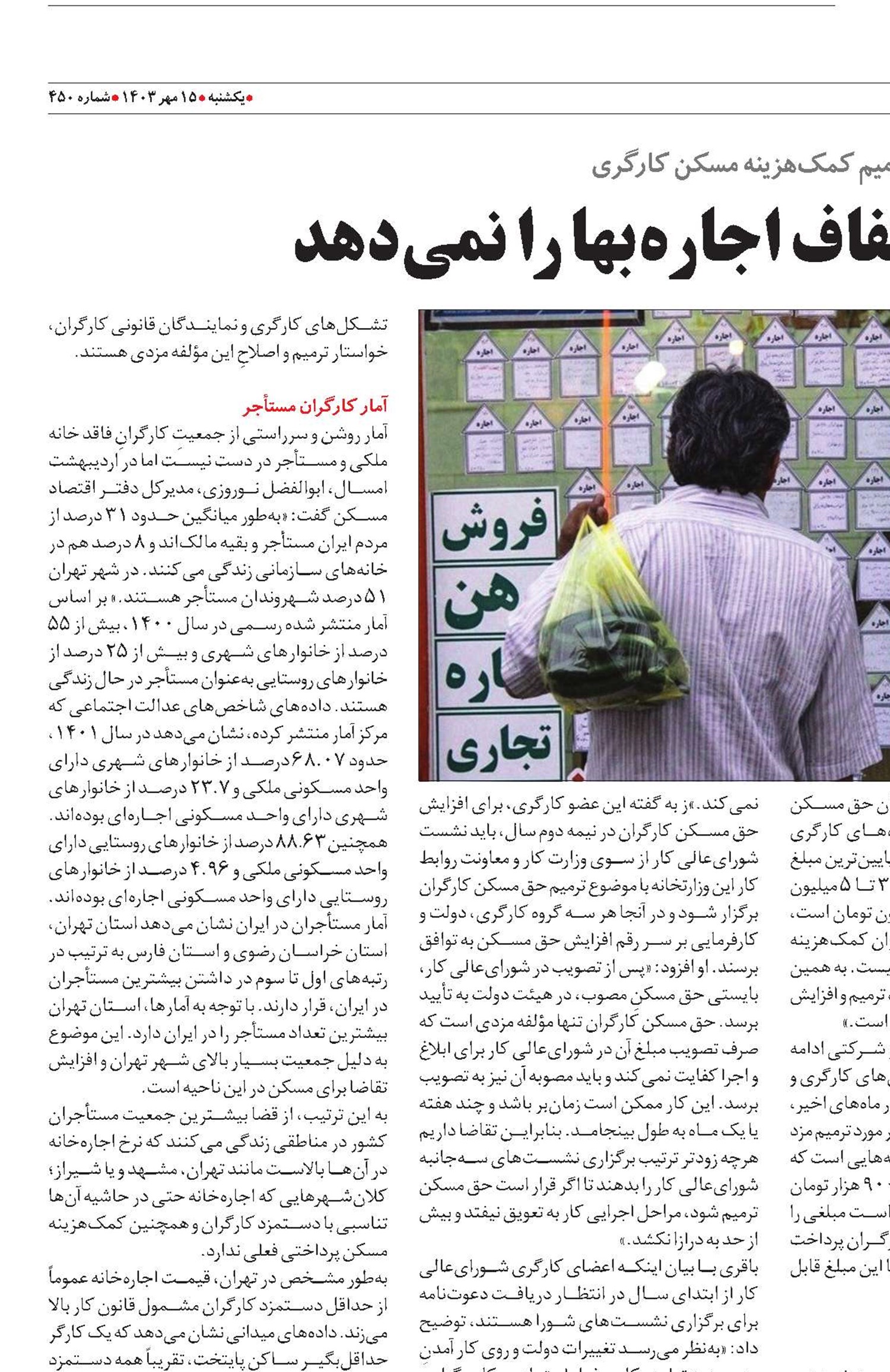 وقتی دستمزد کفاف اجاره‌بها را نمی‌دهد