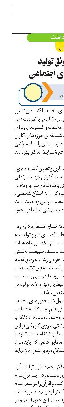 تأثیر رونق تولید  برای شرکای اجتماعی 