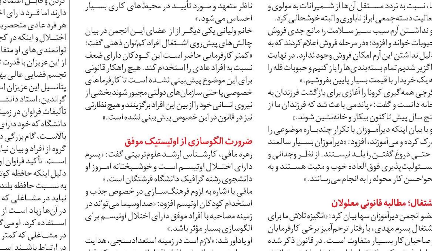 برنامه‌ریزی اشتغال اوتیستیک باید از کودکی کلید بخورد