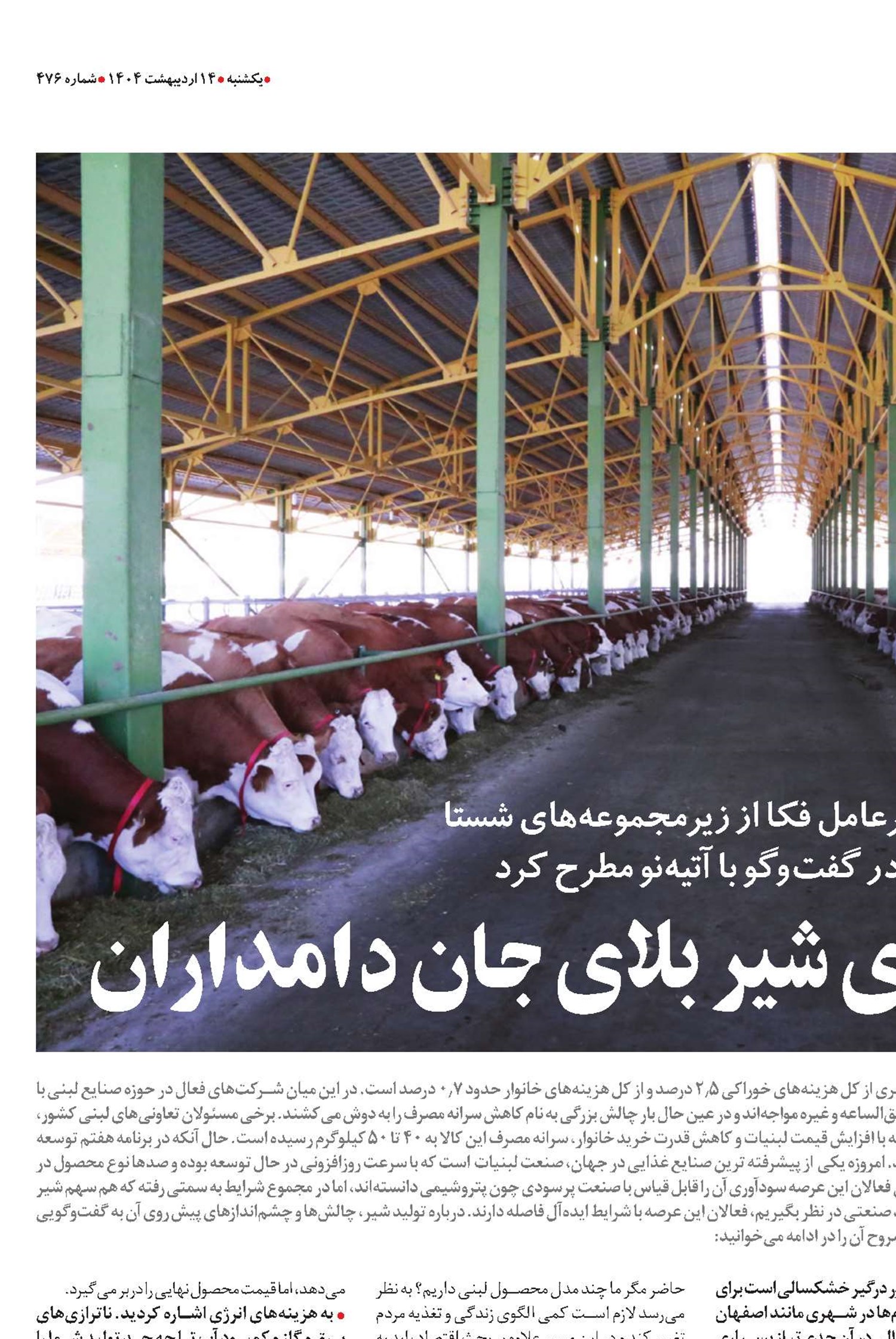 قیمت دستوری شیر بلای جان دامداران