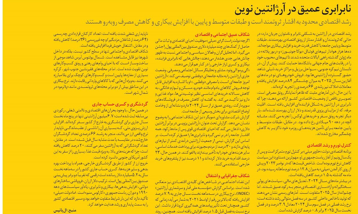 نابرابری عمیق در آرژانتین نوین