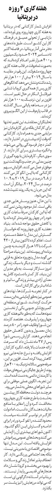 هفته کاری 4 روزه در بریتانیا