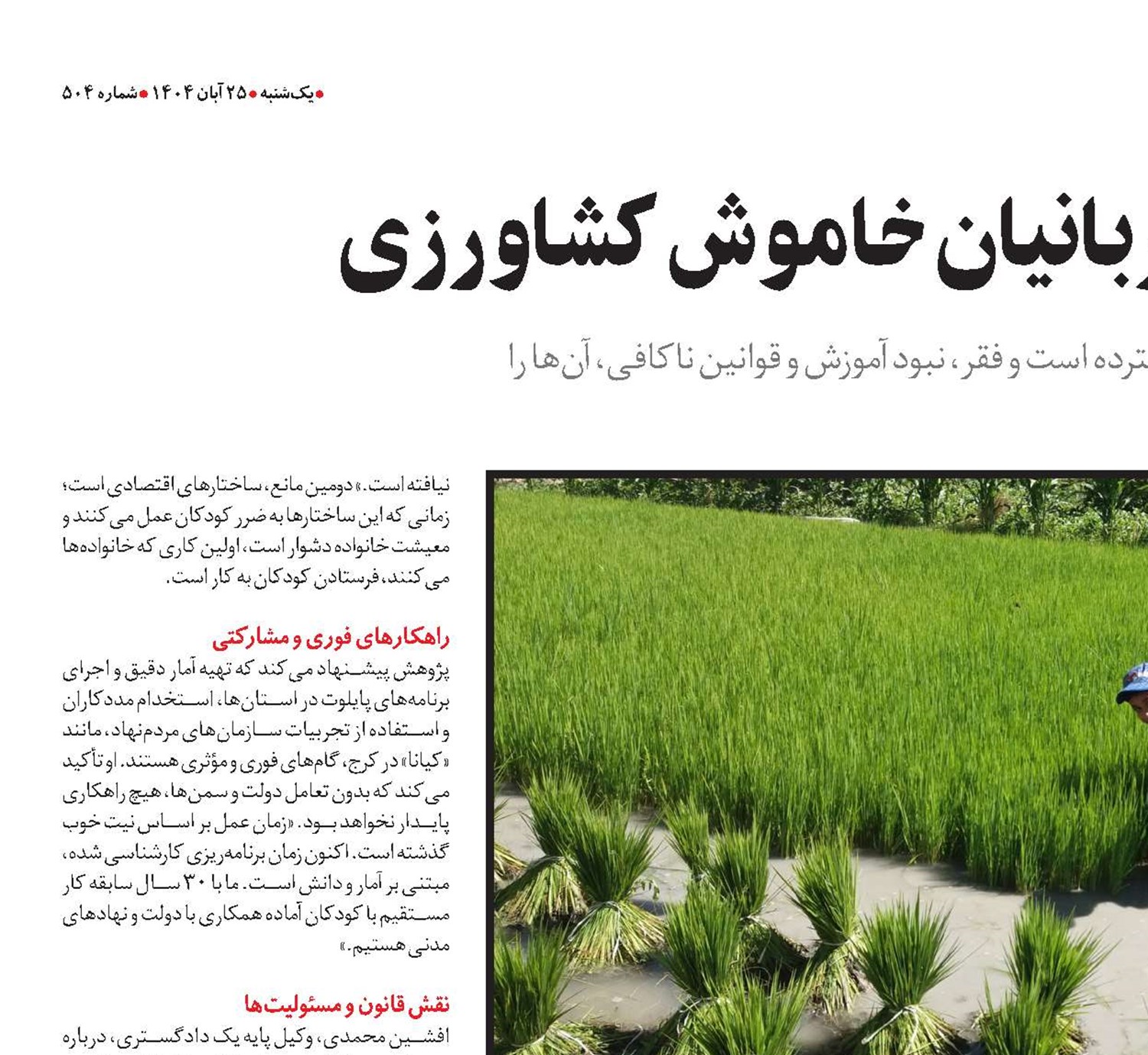 بچه‌های روستا؛ قربانیان خاموش کشاورزی