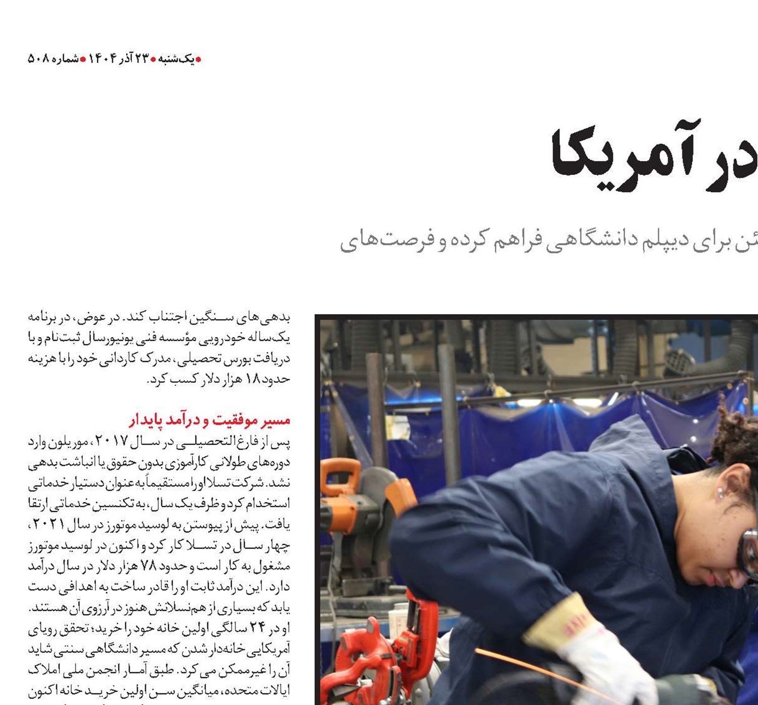 رونق مشاغل فنی در آمریکا