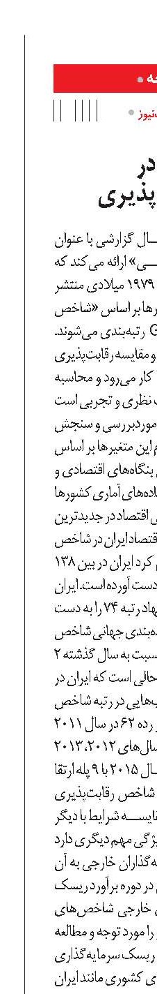 رتبه 76 ایران در شاخص رقابت‌پذیری